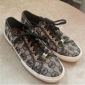 Michael Kors Boerum Monogram Black and Tan Sneakers